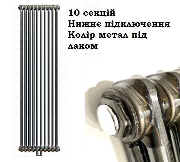Трубчастий радіатор Arbonia 2180/10 TF (Klarlack) нижнє (центральне) підключення