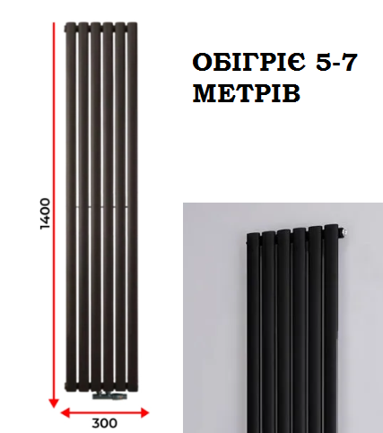 Радиатор Rastas Aurora 1 1400/300 Black