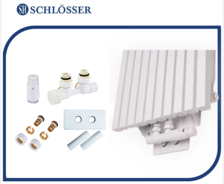 Schlosser Duo-plex Mini (Comple Selection), кутовий правий, GZ 1/2 x 15mm Cu, білий