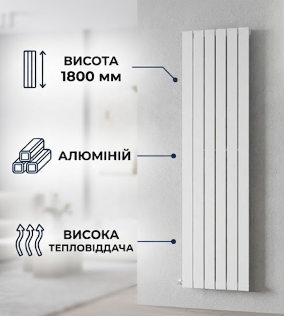 Вертикальний радіатор Global Oscar 1800