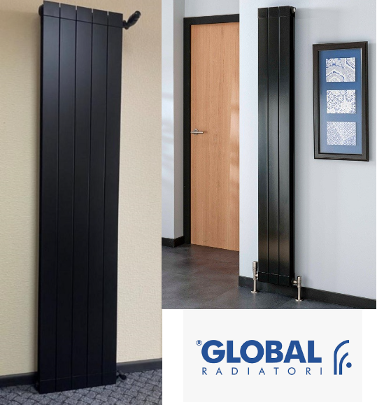 Вертикальний радіатор Global Oscar 2000 Black (RAL 9005)