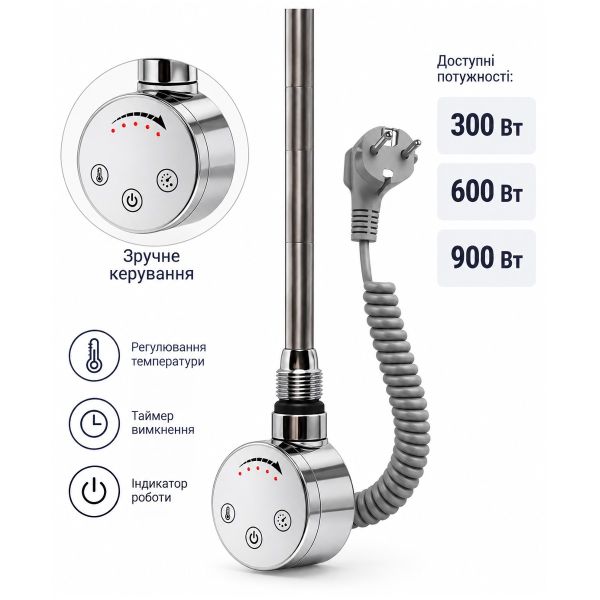 Тен для рушникосушки Aquaforce Caldera Chrome