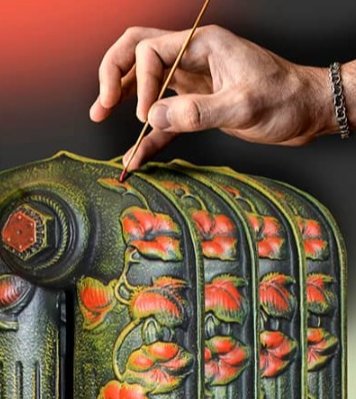 Покраска чугунного радиатора с узорами