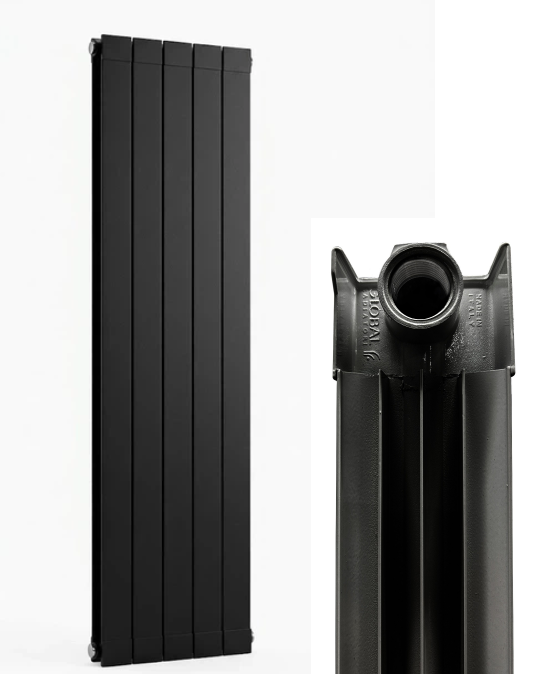 Вертикальный радиатор Global Oscar 1800 Black (RAL 9005)