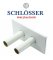 Двойная розетка Schlosser 150/70 L50 + 2 шт латунные трубки d=22mm, белая