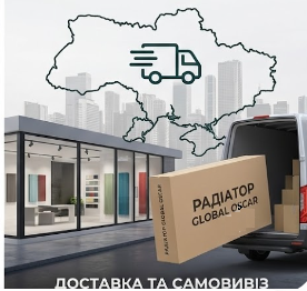 Доставка вертикальних радіаторів Global Oscar