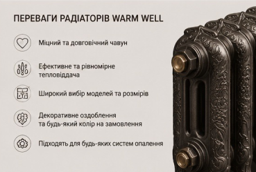 Переваги чавунних ретро радіаторів Warm Well